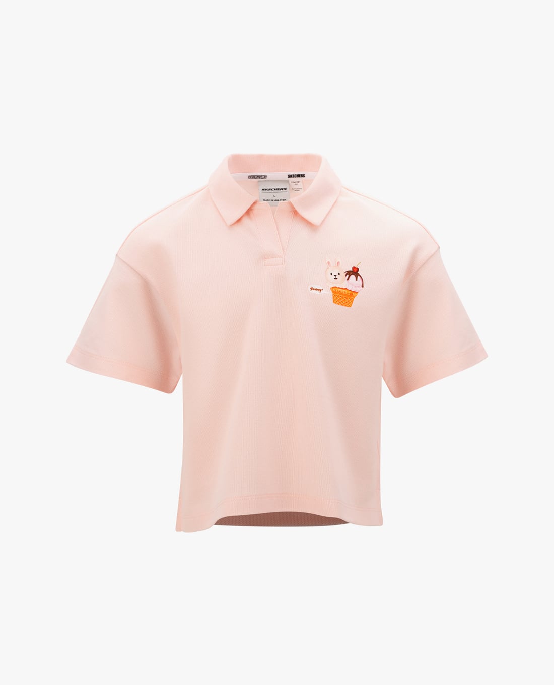 SKECHERS - Áo polo bé gái cổ bẻ tay ngắn