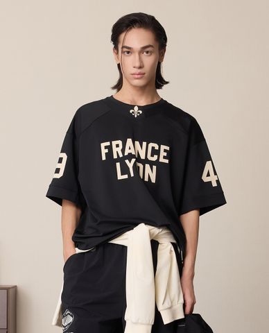  PALLADIUM - Áo thun nam cổ tròn tay ngắn in họa tiết 