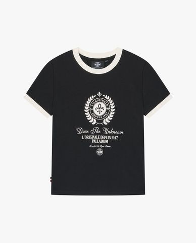  PALLADIUM - Áo thun nữ cổ tròn tay ngắn trẻ trung 