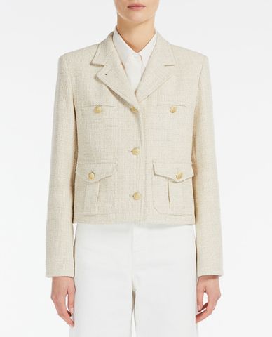  WEEKEND MAX MARA - Áo blazer nữ dáng lửng thời trang Cotton Blend 