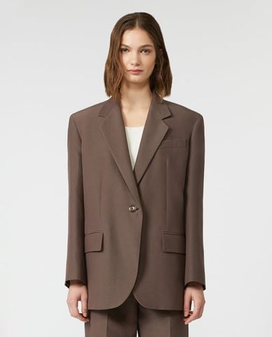  WEEKEND MAX MARA - Áo khoác blazer nữ cổ V tay dài Floc 
