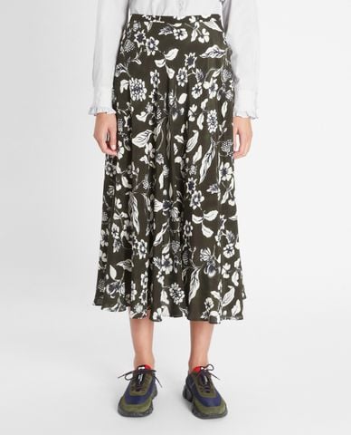  WEEKEND MAX MARA - Chân váy midi xếp li Silk Crepe De Chine 