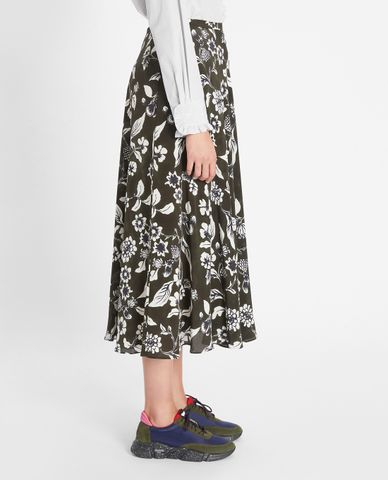  WEEKEND MAX MARA - Chân váy midi xếp li Silk Crepe De Chine 