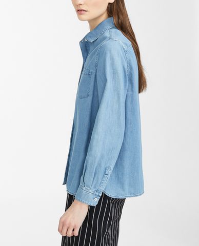  WEEKEND MAX MARA - Áo sơ mi denim nữ tay dài thanh lịch 