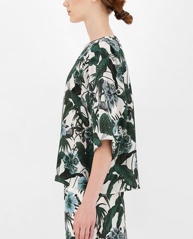  WEEKEND MAX MARA - Áo kiểu nữ cổ tròn tay lỡ Silk Crepe De Chine 