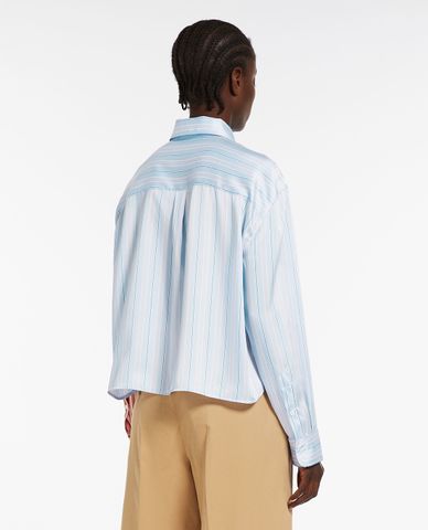  WEEKEND MAX MARA - Áo sơ mi cổ bẻ tay dài phối kẻ sọc Suez 