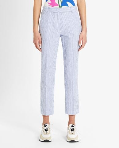  WEEKEND MAX MARA - Quần nữ ống đứng kẻ sọc Cotton And Linen 