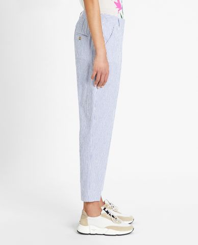  WEEKEND MAX MARA - Quần nữ ống đứng kẻ sọc Cotton And Linen 