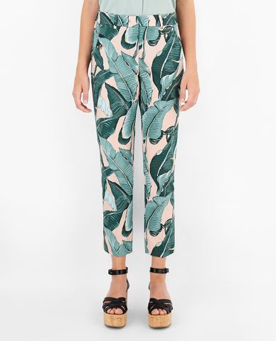  WEEKEND MAX MARA - Quần nữ ống đứng họa tiết Cotton Faille 