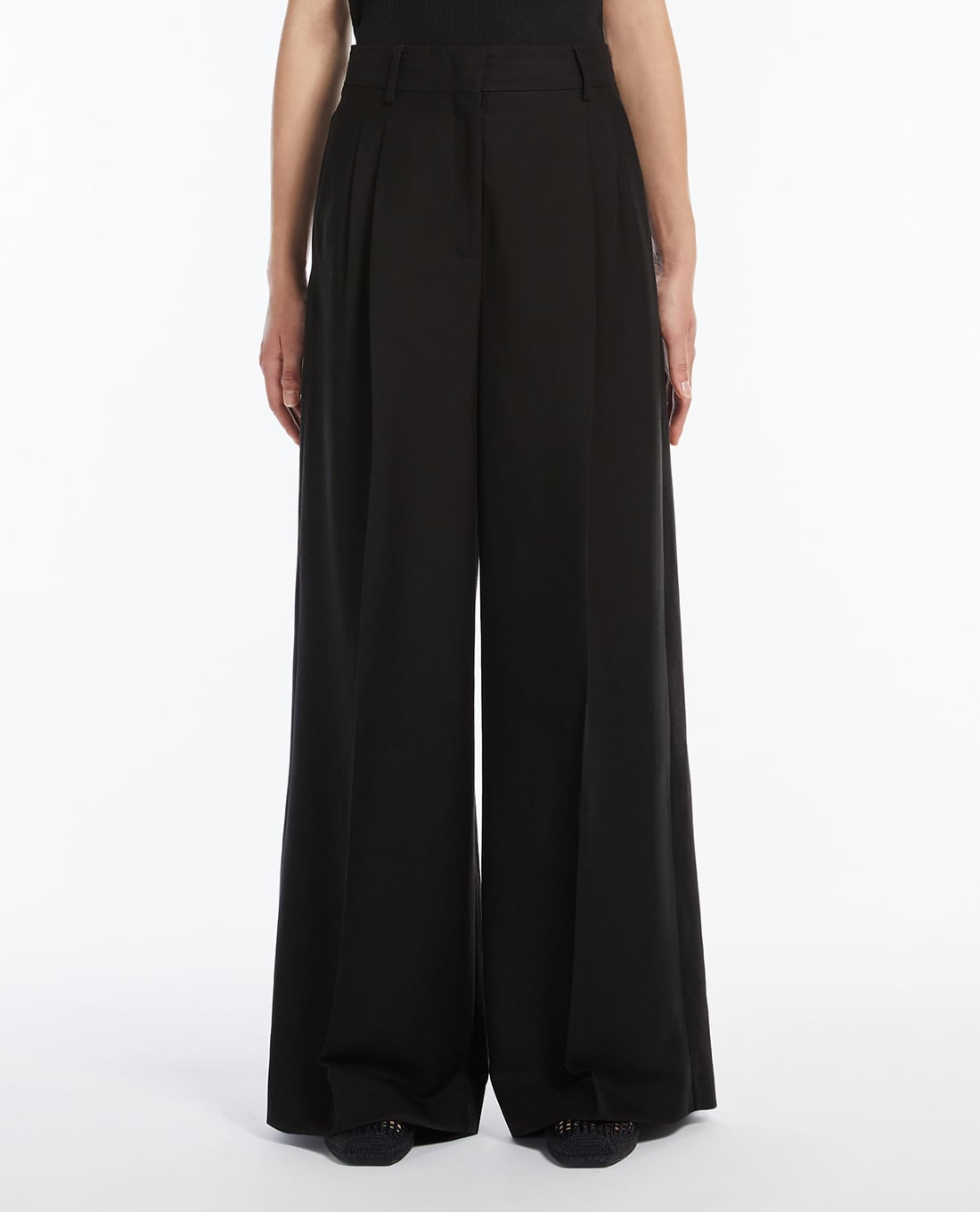 WEEKEND MAX MARA - Quần nữ ống rộng xếp li Veliero