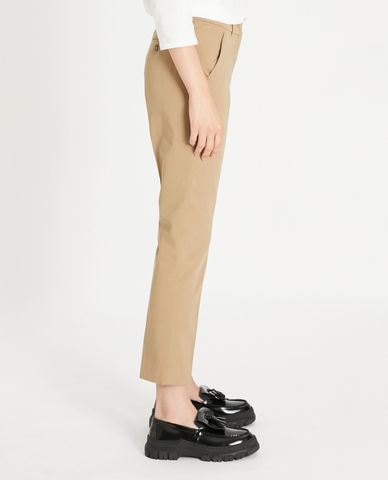  WEEKEND MAX MARA - Quần nữ ống đứng xếp li Cotton Twill 