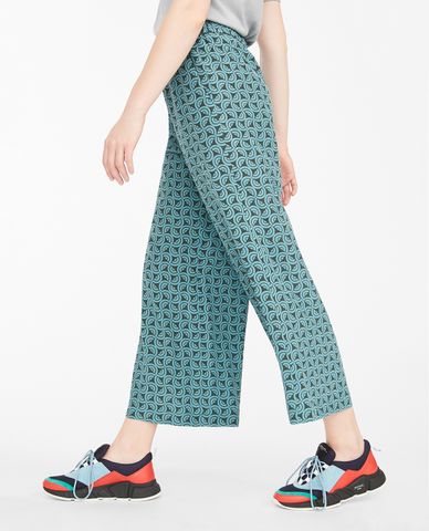  WEEKEND MAX MARA - Quần kiểu nữ ống rộng phối họa tiết thời trang 