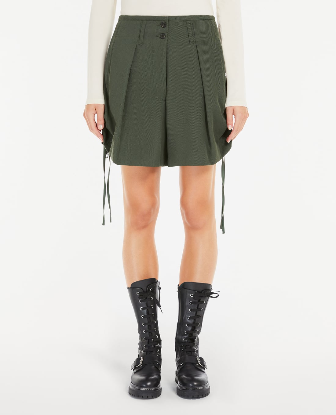 WEEKEND MAX MARA - Quần short nữ ngang gối phối dây rút Aereo