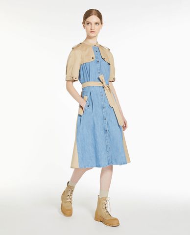  WEEKEND MAX MARA - Đầm sơ mi midi denim tay ngắn Adepto 