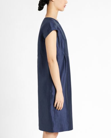  WEEKEND MAX MARA - Đầm mini cổ tròn tay ngắn Linen & Silk Satin 