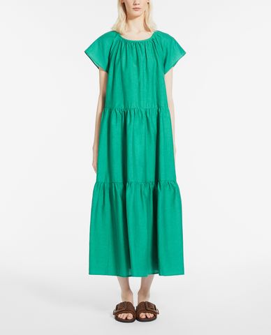  WEEKEND MAX MARA - Đầm maxi ngắn tay cổ tròn dáng xòe Nembi 