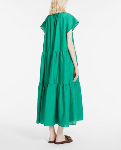  WEEKEND MAX MARA - Đầm maxi ngắn tay cổ tròn dáng xòe Nembi 