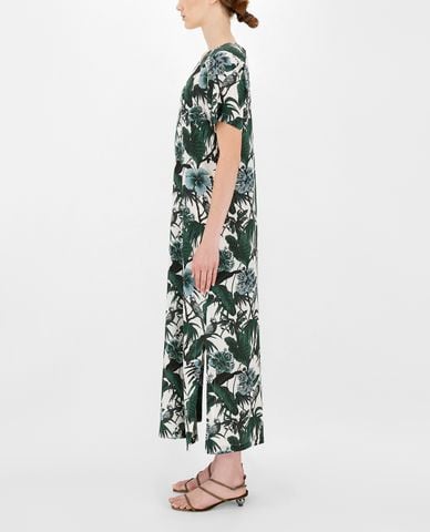  WEEKEND MAX MARA - Đầm midi cổ tròn ngắn tay xẻ tà thời trang 