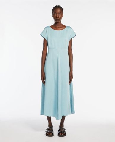  WEEKEND MAX MARA - Đầm xếp li midi cổ tròn tay ngắn Ghiglia 