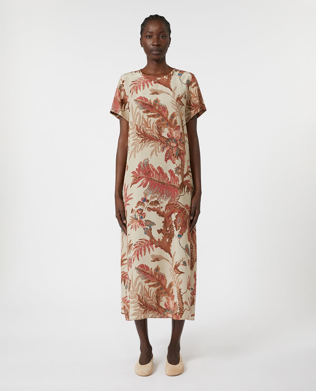 WEEKEND MAX MARA - Đầm midi cổ tròn tay ngắn Revere