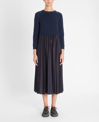  WEEKEND MAX MARA - Đầm midi xếp li hiện đại Cotton Jersey 