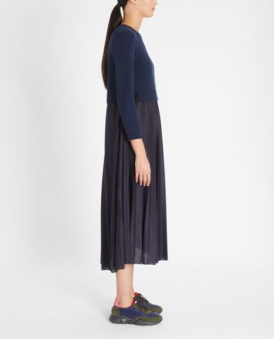  WEEKEND MAX MARA - Đầm midi xếp li hiện đại Cotton Jersey 