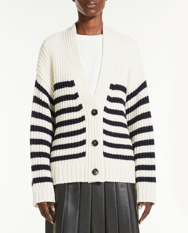  WEEKEND MAX MARA - Áo cardigan nữ cổ V tay dài phối nút cài thời trang 