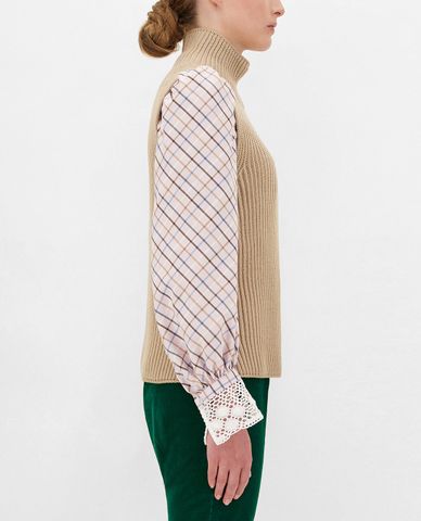  WEEKEND MAX MARA - Áo sweater nữ sát nách cổ lọ Wool Yarn 