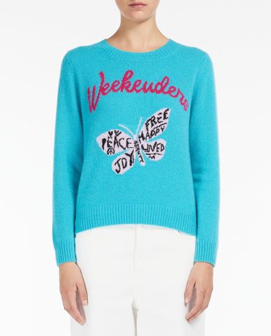  WEEKEND MAX MARA - Áo sweater nữ cổ tròn tay dài Cashmere 