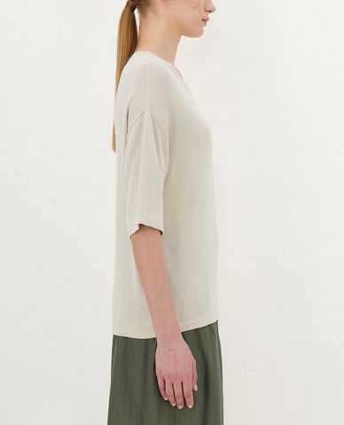  WEEKEND MAX MARA - Áo thun nữ cổ tròn tay ngắn thời trang 