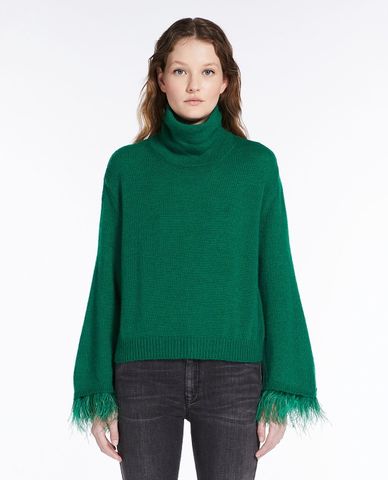  WEEKEND MAX MARA - Áo dệt kim nữ tay dài ống loe Polo 