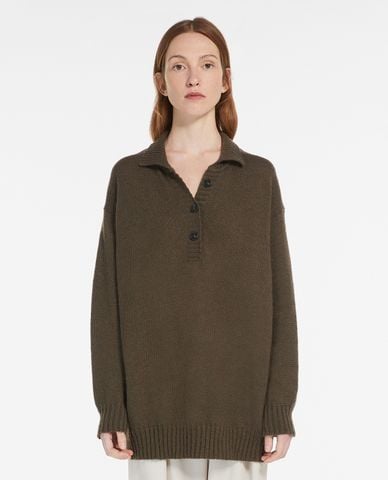  WEEKEND MAX MARA - Áo dệt kim nữ cổ bẻ tay dài Sabato 