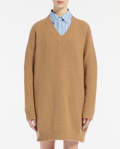  WEEKEND MAX MARA - Áo sweater nữ tay dài cổ V phom suông dài Alfeo 