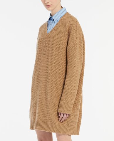  WEEKEND MAX MARA - Áo sweater nữ tay dài cổ V phom suông dài Alfeo 