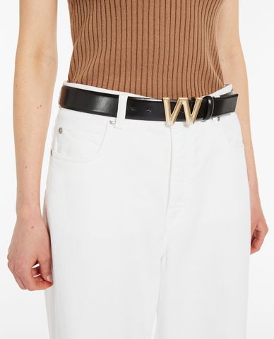  WEEKEND MAX MARA - Thắt lưng da nữ bản vừa Pelago 