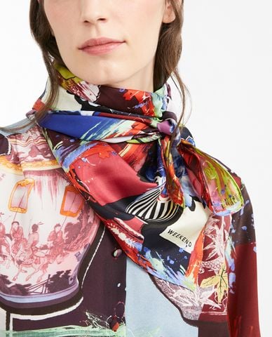  WEEKEND MAX MARA - Khăn choàng nữ chữ nhật Print Multicolor 