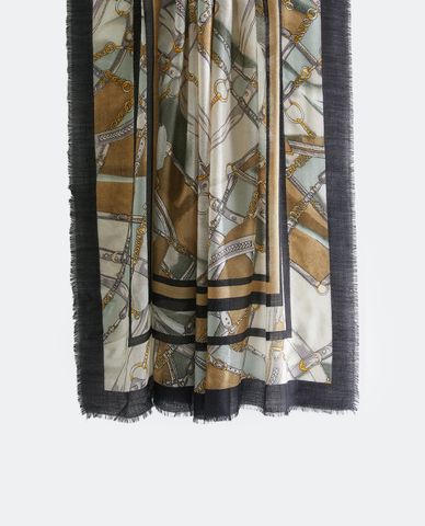  WEEKEND MAX MARA - Khăn choàng nữ chữ nhật in họa tiết thời trang 