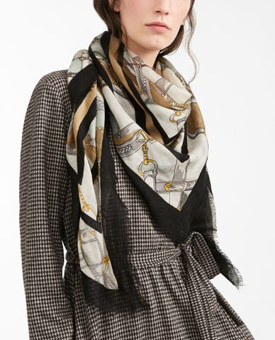  WEEKEND MAX MARA - Khăn choàng nữ chữ nhật in họa tiết thời trang 