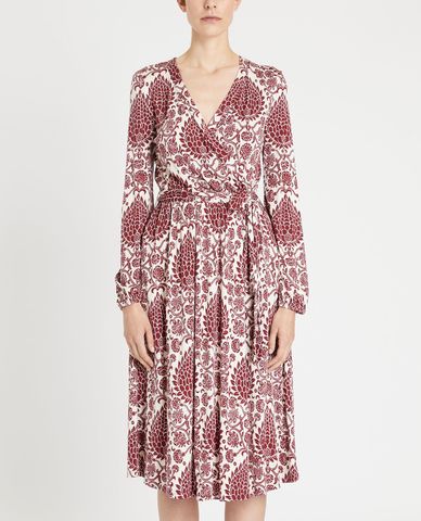  WEEKEND MAX MARA - Đầm xếp li midi tay dài dáng quấn Crepe Jersey 