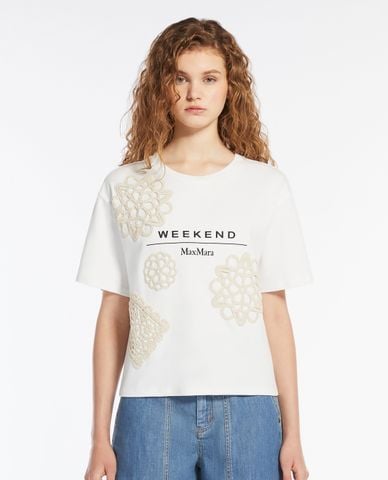  WEEKEND MAX MARA - Áo thun nữ cổ tròn tay ngắn Lecco 