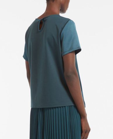  WEEKEND MAX MARA - Áo kiểu nữ cổ tròn tay ngắn Satin Nupar 