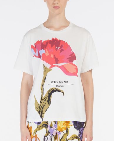  WEEKEND MAX MARA - Áo thun nữ tay ngắn cổ tròn Cotton Jersey 