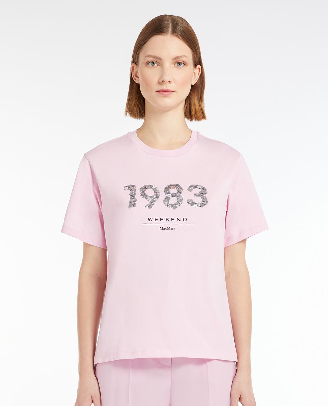 WEEKEND MAX MARA - Áo thun nữ cổ tròn tay ngắn Cabina