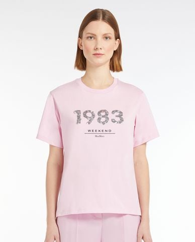  WEEKEND MAX MARA - Áo thun nữ cổ tròn tay ngắn Cabina 