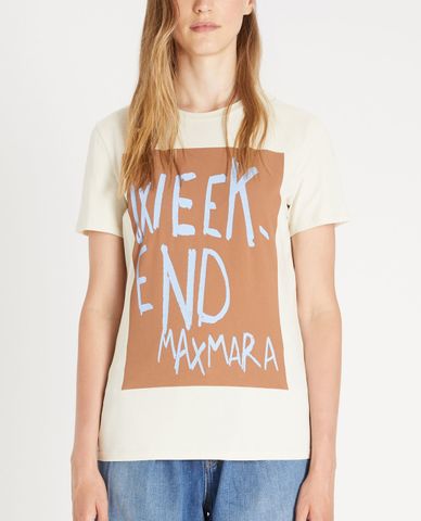  WEEKEND MAX MARA - Áo thun nữ cổ tròn tay ngắn Cotton Jersey 