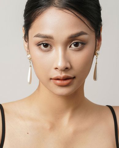  CECI - Khuyên tai nữ dáng thả hạt ngọc sang trọng 