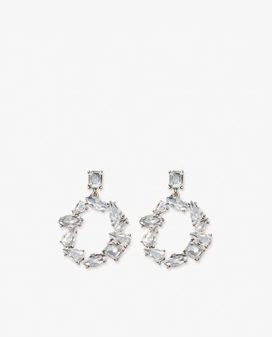  CECI - Khuyên tai nữ đơn dạng khoen tròn đính đá 