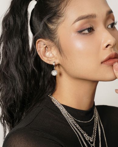  CECI - Khuyên tai nữ dáng thả hình tròn hiện đại 