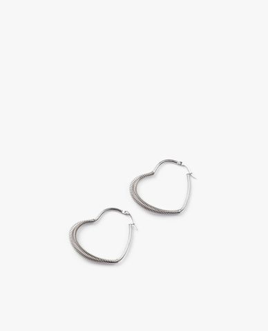  CECI - Khuyên tai nữ hình trái tim phối lò xo cá tính 