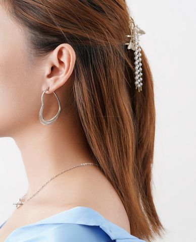  CECI - Khuyên tai nữ hình trái tim phối lò xo cá tính 